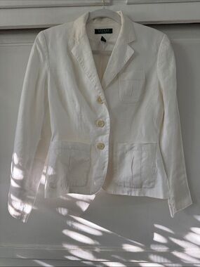 Lauren Ralph Lauren Cream Linen Blazer